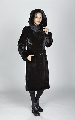 шуба из мутона цвет черный - 200026 от интернет-магазина «Dynasty» 