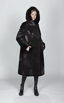 шуба из мутона цвет черный - 200035 от интернет-магазина «Dynasty» 