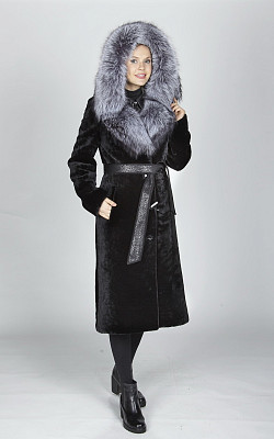 шуба из мутона цвет черный - 200048 от интернет-магазина «Dynasty» 