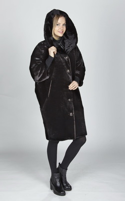 шуба из мутона цвет черный - 200010 от интернет-магазина «Dynasty» 