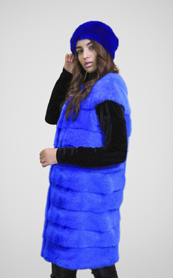 жилет из норки, цвет синий - 9405 от интернет-магазина «Dynasty» 