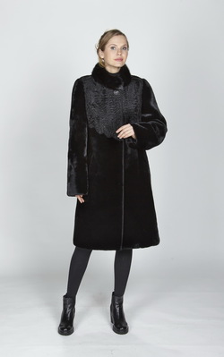 шуба из мутона цвет черный - 200033 от интернет-магазина «Dynasty» 