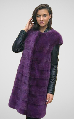 жилет из норки, цвет фиолетовый - 9402 от интернет-магазина «Dynasty» 