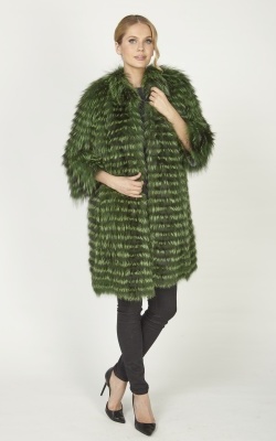 шуба из лисы цвет зеленый - 04039 от интернет-магазина «Dynasty» 