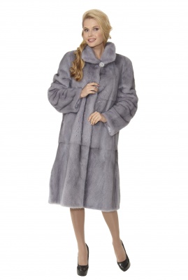 Шуба свингер из пластин из голубой норки - 01183 арт. — купить по цене 120 000 руб. в интернет-магазине «Династия»