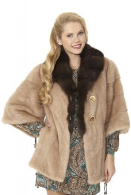 Облегченная шуба из норки, цвет олива - 9109 арт. — купить по цене 110 000 руб. в интернет-магазине «Династия»