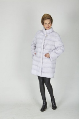 Полушубок из норки цвет перл - 300021 арт. — купить по цене 75 000 руб. в интернет-магазине «Династия»