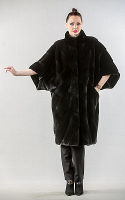 шуба из норки, цвет чёрный - 820416 от интернет-магазина «Dynasty» 