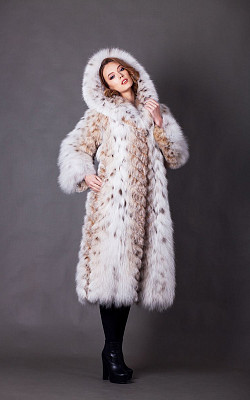 шуба из рыси, цвет белый - 9732 от интернет-магазина «Dynasty» 