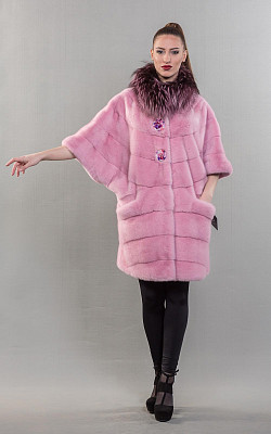 шуба из норки, цвет розовый - 820329 от интернет-магазина «Dynasty» 