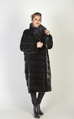 шуба из норки, цвет черный - 81060 от интернет-магазина «Dynasty» 