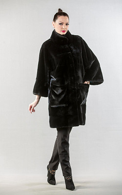 шуба из норки, цвет чёрный - 820243 от интернет-магазина «Dynasty» 