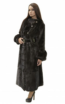 шуба-пальто прямое из норки блэклама (blackglama) - 01070 от интернет-магазина «Dynasty» 