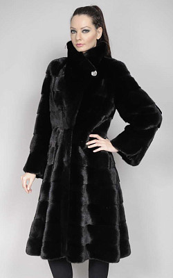 шуба из норки, цвет чёрный - 820308 от интернет-магазина «Dynasty» 