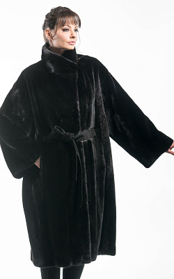 шуба из норки, цвет чёрный - 820407 от интернет-магазина «Dynasty» 
