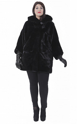 полушубок из норки черного цвета - 02125 от интернет-магазина «Dynasty» 