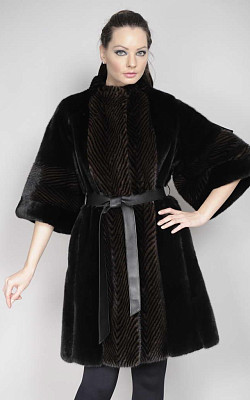 шуба из норки, цвет чёрный - 820312 от интернет-магазина «Dynasty» 